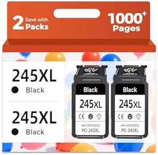 Black Ink Cartridge Replacement for Canon 245XL (2 Pack)