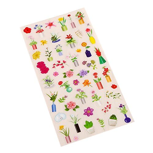 Set of 18 floral transparent stickers for planning and decorating