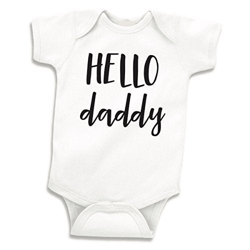 Hello Daddy Surprise Pregnancy Announcement to Husband (0-3 Months, White)