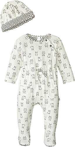 Baby Girls' Bunny 2 Piece Set Sleeper and Hat Knit, Beige, 3 Months