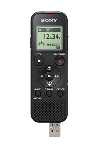 ICD-PX370 Mono Digital Voice Recorder with Built-In USB, Black