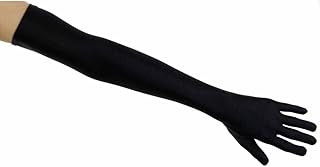 Black Matte Satin Opera Length Gloves