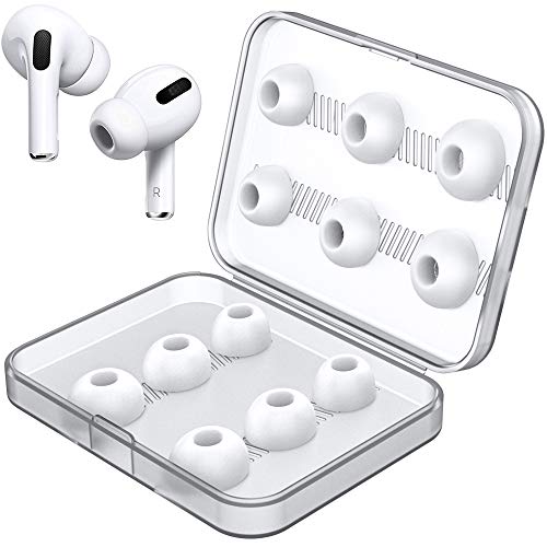 12 Pieces Replacement Ear Tips for AirPods Pro Silicon Ear Buds Tips with Portable Storage Box (White) (6 Pairs)