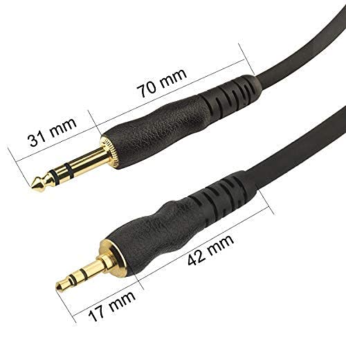 1/4 to 3.5mm Stereo Audio Cable, 1/4" Male to 1/8" Male TRS Bidirectional Stereo Audio Cable 10ft for Guitar, iPod, Laptop, Home Theater Devices, Speaker