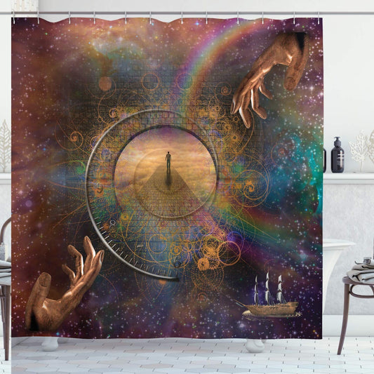 Outer Space and Earth Shower Curtain 69x84 inches