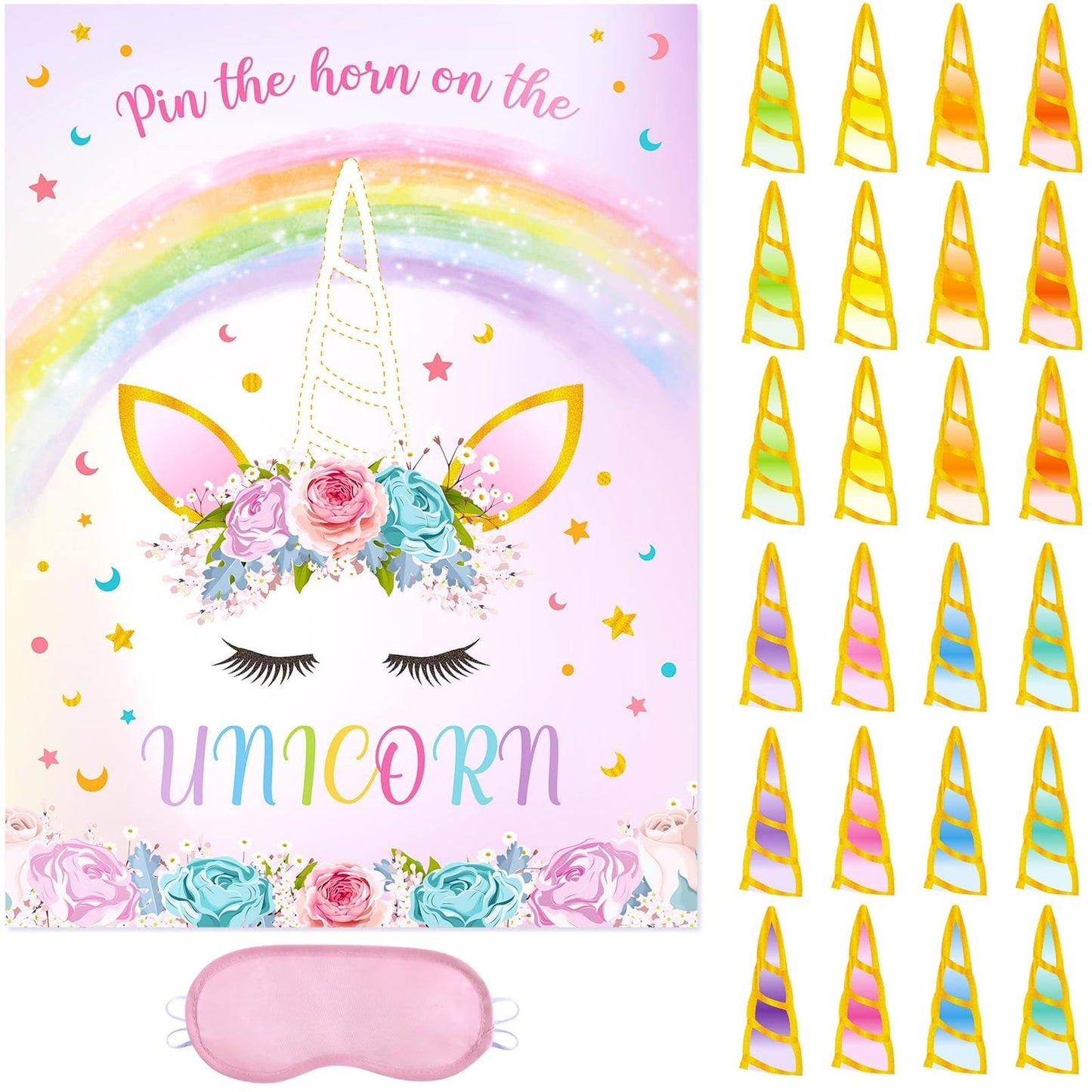 Pin the Horn on the Unicorn Party Game for Girls