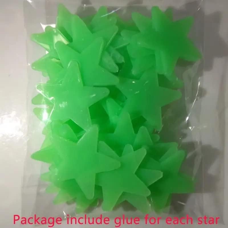 MODAIO-100 Pcs Luminous Star Stickers, Wall Stickers for Bedroom, Living Room, Kids Bedroom Ceiling Decor (Green)