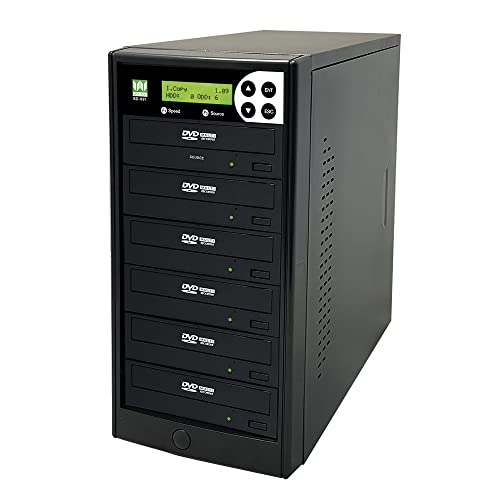 1 to 5 24X DVD Duplicator SATA CD DVD Burner - Standalone Copier Duplication Tower WY-S5T-DVD-BK