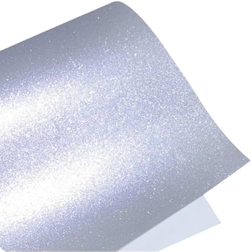 Silver Glitter Self-Adhesive Vinyl Sheets, 12x12 inches