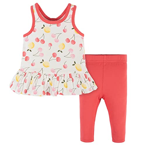 Baby Girls Tunic and Legging Set, Pink Fruit, 0-3 Months