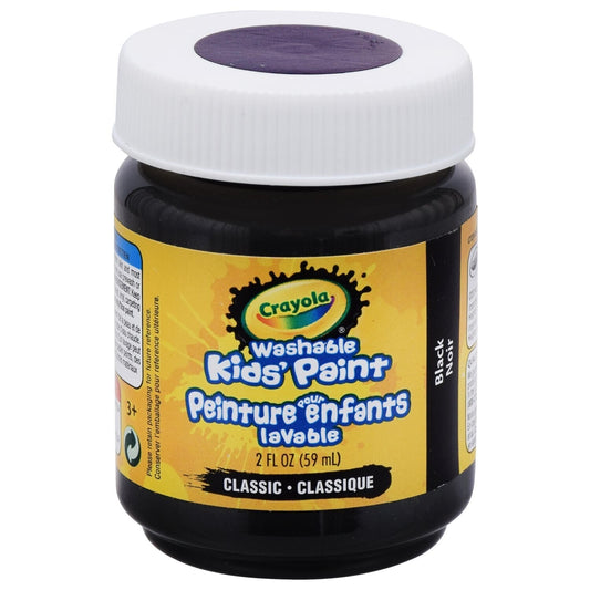 Crayola Washable Kids Black Paint, 2 fl.oz. Containers (Pack of 12)