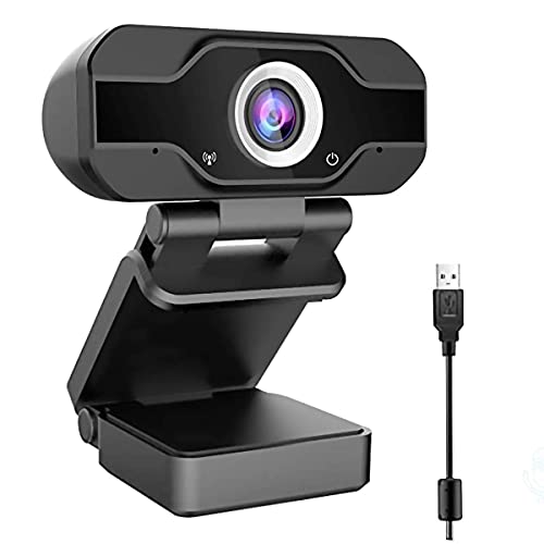 HD 1080P Webcam with Microphone, Webcam USB Laptop Live Streaming Camera for Video Calling, Conference, Game and Recording, Desktop Laptop Camera, 110-Degree Widescreen Webcam, Black