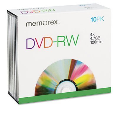 '- 10-Pack 2x DVD-RW Disc Spindle
