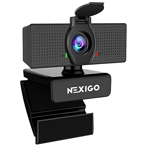 N60 1080P Web Camera, HD Webcam with Microphone, Software Control & Privacy Cover, USB Computer Camera, 110-degree FOV, Plug and Play, for Zoom/Skype/Teams, Conferencing and Video Calling