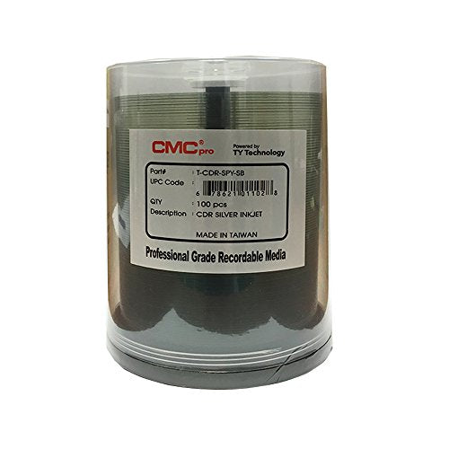 '- Powered by TY Technology 80 Minute/700mb Silver Inkjet CDR in Cake Box - 100 Count
