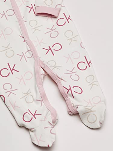 Baby Girls' Coverall Footed, Egret All Over Print, 3-6 Months