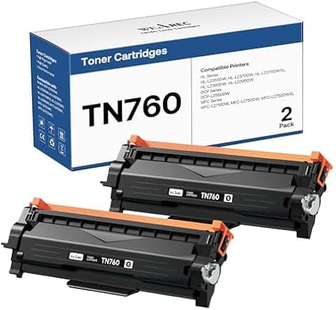 Black toner cartridges, 2-pack