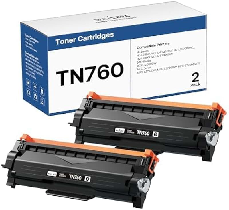Black toner cartridges, 2-pack