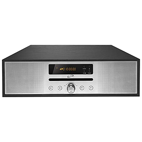 Bluetooth Home Music System with CD Player, Built in Stereo Speakers, Includes Remote, Black (IHB340B)