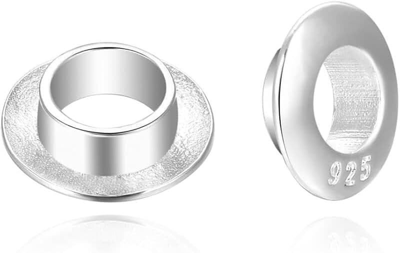 10pcs Sterling Silver Bead Core Grommet Eyelet for Jewelry Making