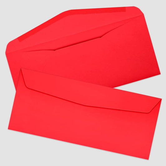 Electric Coral Business Envelopes, 3 7/8" x 8 7/8", 50 Pack