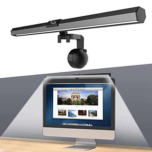 Computer Monitor Light Bar,E-Reading LED Lamp for Curved/Flat Screen with USB Powered,Touch Sensor,Adjustable 3 Color Temperature,Dimmable Monitor Lamp for Desk/Office/Home,15.7 inch,Black