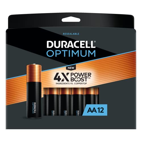 Optimum AA Batteries with Power Boost, 12 Count Pack Double A Battery with Long-lasting Power, All-Purpose Alkaline AA Battery for Household and Office Devices (Packaging May Vary)