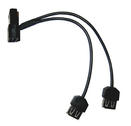 4-pin Molex to dual USB power connector, 6 inches
