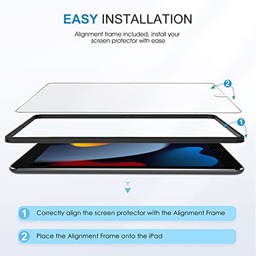 (3 Pack) Screen Protector compatible with iPad 9th 8th 7th Generation, Tempered Glass compatible with iPad 10.2 Inch 2021 2020 2019 Model (iPad 9 8 7)