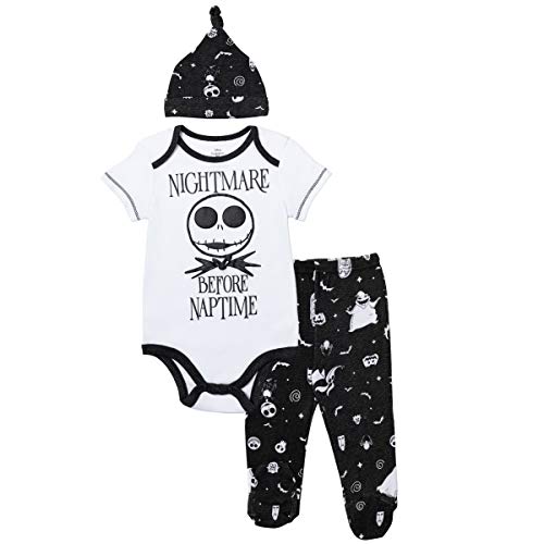 Nightmare Before     Baby Boys Short Sleeve Bodysuit Pants and Hat 3 Piece Outfit Set 6-9 Months