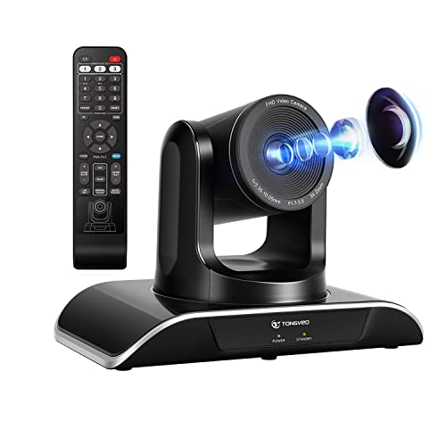 1080P USB Conference PTZ Camera, 3X Optical Zoom Video Conference Camera Computer Webcam Work with Facebook YouTube Skype OBS for Live Streaming Business Meeting Church Education