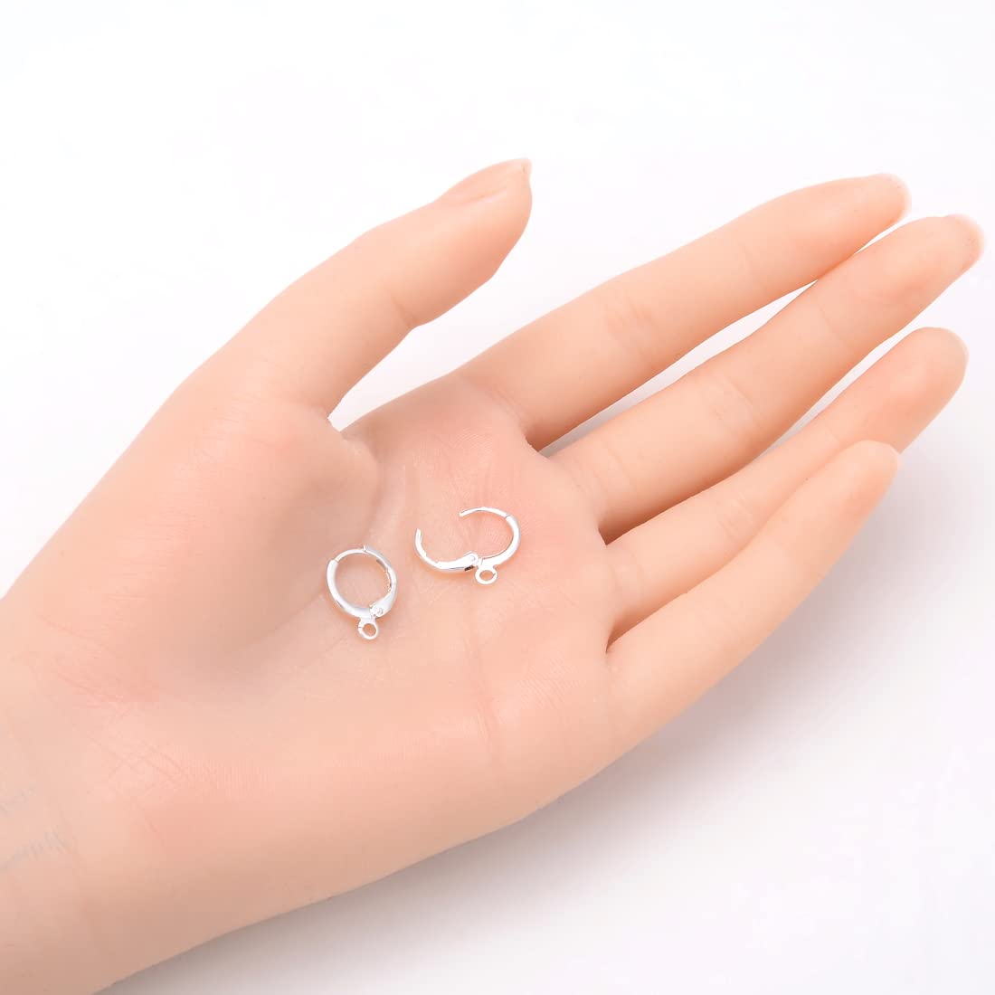 50pcs Sterling Silver Plated Hoop Earring Hooks for Jewelry Making