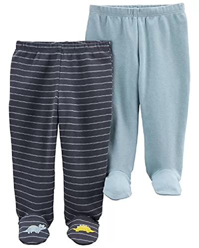 Carter s 2-Pack Cotton Footed Pants    Blue