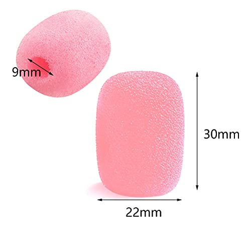 10 Pack Lapel Headset Microphone Windscreen, Microphone Sponge Foam Cover Mini size Lavalier Microphone Windscreen for Variety of Headset Microphone, Pink