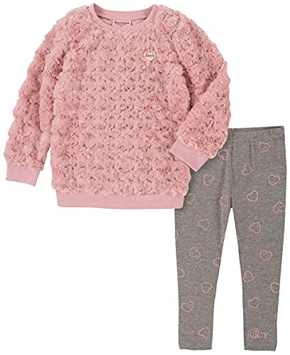 baby girls 2 Pieces Leggings and Toddler Layette Set, Blush Suede/ Charcoal Heather, 9 Months US