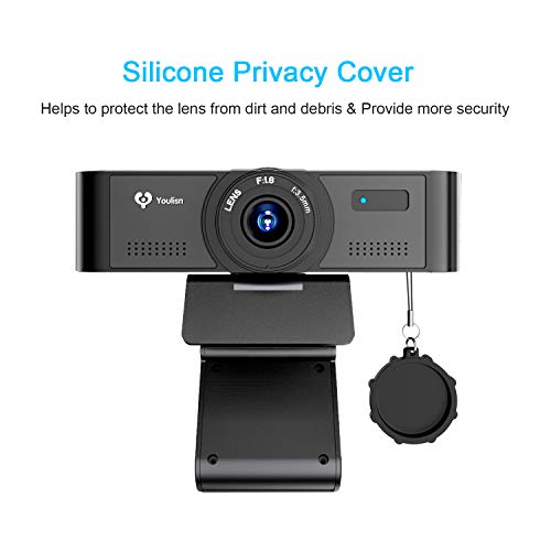1080 Webcam with Microphone, Auto Focus USB Webcam, Built-in Dual Mics HD Computer Camera for PC/Desktop/Laptop with Privacy Cover, for Video Calling,Conferencing Recording,YouTube Skype Zoom