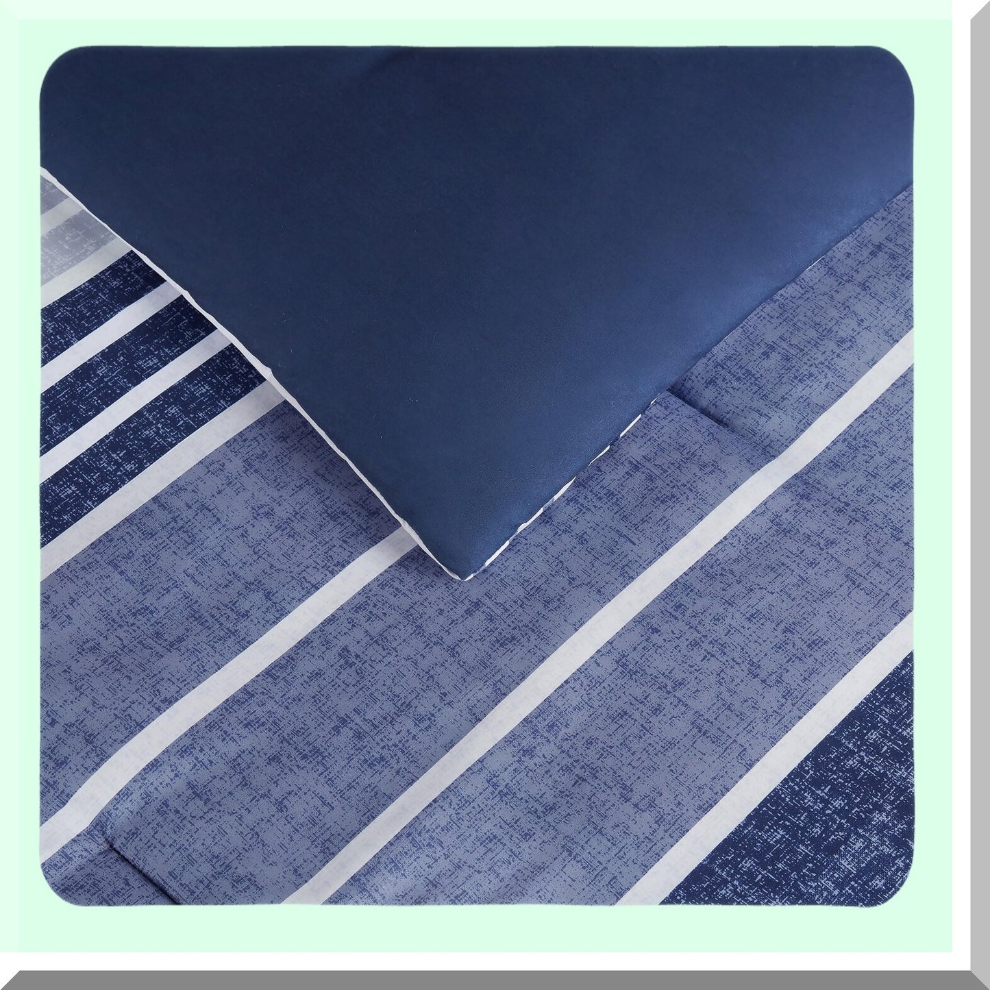 Variegated Stripe Comforter Set - Twin XL Blue - Complete Bedding Set with Sheets & Pillow Cases - Soft Modern Design - All Season Bed in a Bag