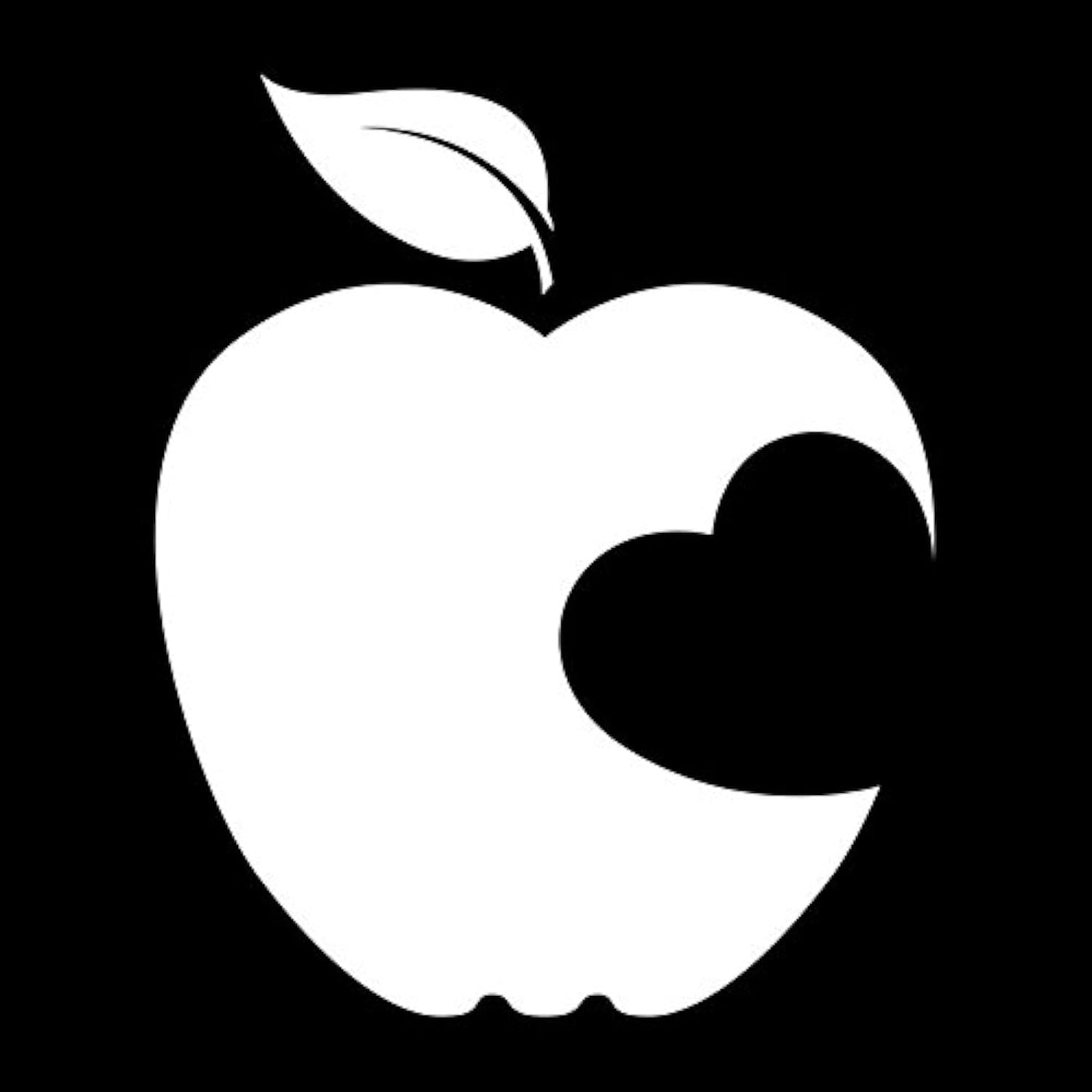 Teacher Heart Vinyl Decal Sticker, White, 5x4.1