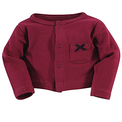 Girl Cotton Dress, Cardigan and Shoe Set, Rose, 3-6 Months