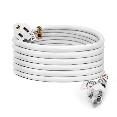 10 Feet Extension Cord 14 AWG Heavy Duty 1875W 3 Prong White UL Listed