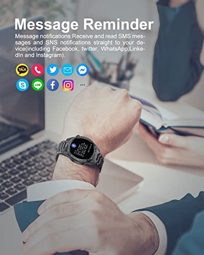 Smart Watch for Men,1.32" Touch Screen Fitness Activity Tracker with Heart Rate/Sleep Monitoring,IP67 Waterproof Pedometer Bluetooth Voice Call Message Reminder Smartwatch for Andriod/iOS Phone