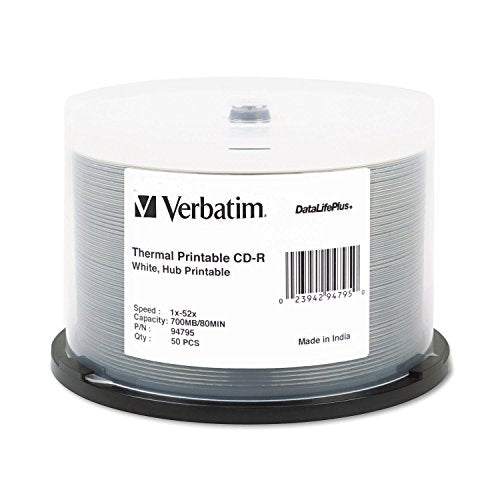 94795 Printable CD-R Discs 700MB 80min 52x White 50 Pack