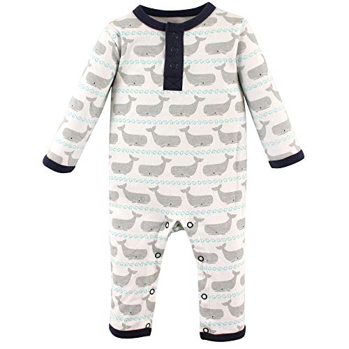 Uni   Cotton Coveralls Whale, 0-3 Months