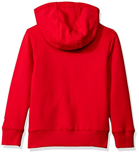  Boys' Zip-Up Logo Hoodie,   Exclusive, Team Red with Solid Rib, XS (4/5)