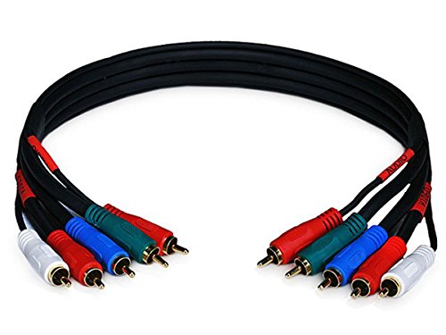 1.5ft 22AWG 5-RCA Component Video/Audio Coaxial Cable (RG-59/U) Black