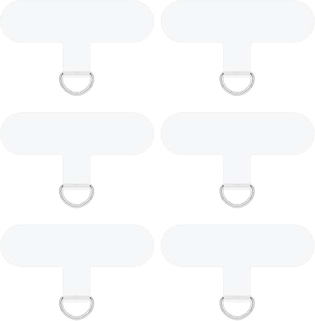 Six Phone Tether Tabs with D Ring Safety Attachments