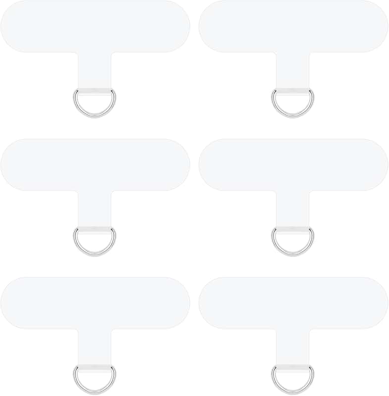 Six Phone Tether Tabs with D Ring Safety Attachments