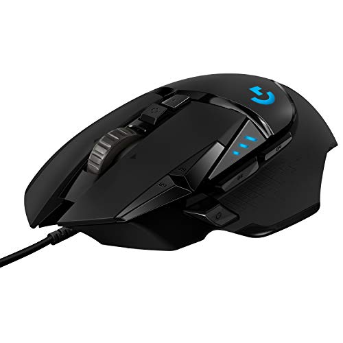 502 HERO High Performance Wired Gaming Mouse, HERO 25K Sensor, 25,600 DPI, RGB, Adjustable Weights, 11 Programmable Buttons, On-Board Memory, PC / Mac
