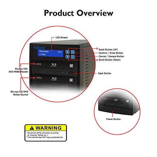 1 to 1 Blu-ray BD BDXL M-Disc CD DVD Duplicator Copier Tower with Free Copy Protection