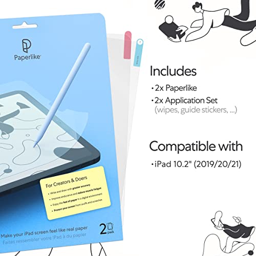 (2 Pieces) for iPad 10.2 Inch (2019, 2020 and 2021) - Matte Screen Protector for Drawing, Writing, and Note-taking like on Paper